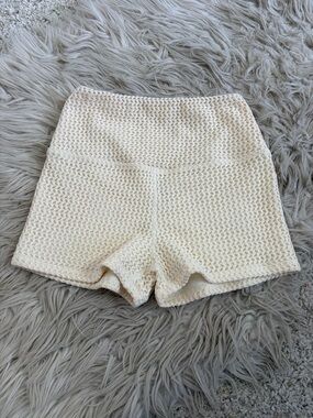 Montce Cream White Knit Swim or Workout Shorts